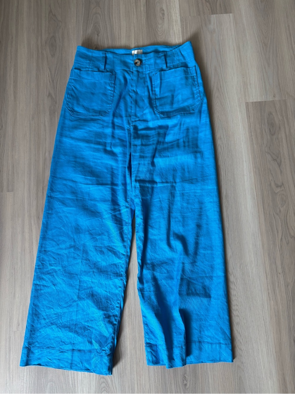 Maeve Wide-Leg Pants in Bright Blue - Picture 3 of 3